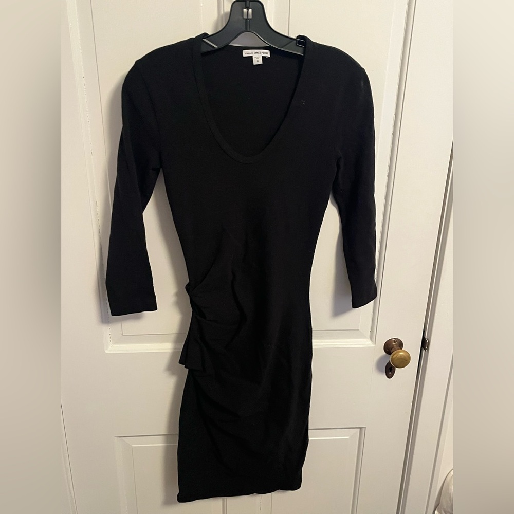 James Perse Black Long Sleeve Dress
